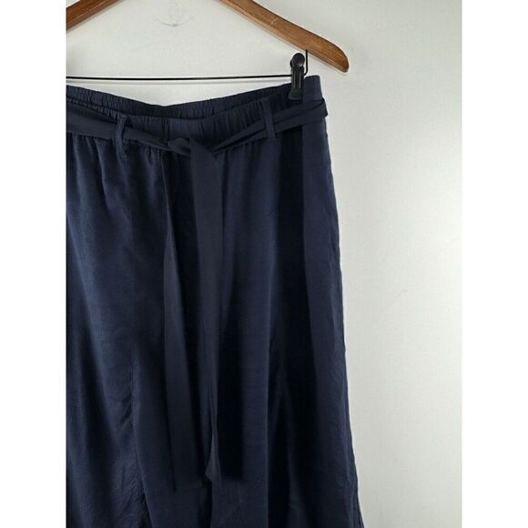 J. Jill Womens Sz Medium Petite Linen Stretch Wide Leg Cropped Pants Blue - Picture 6 of 8